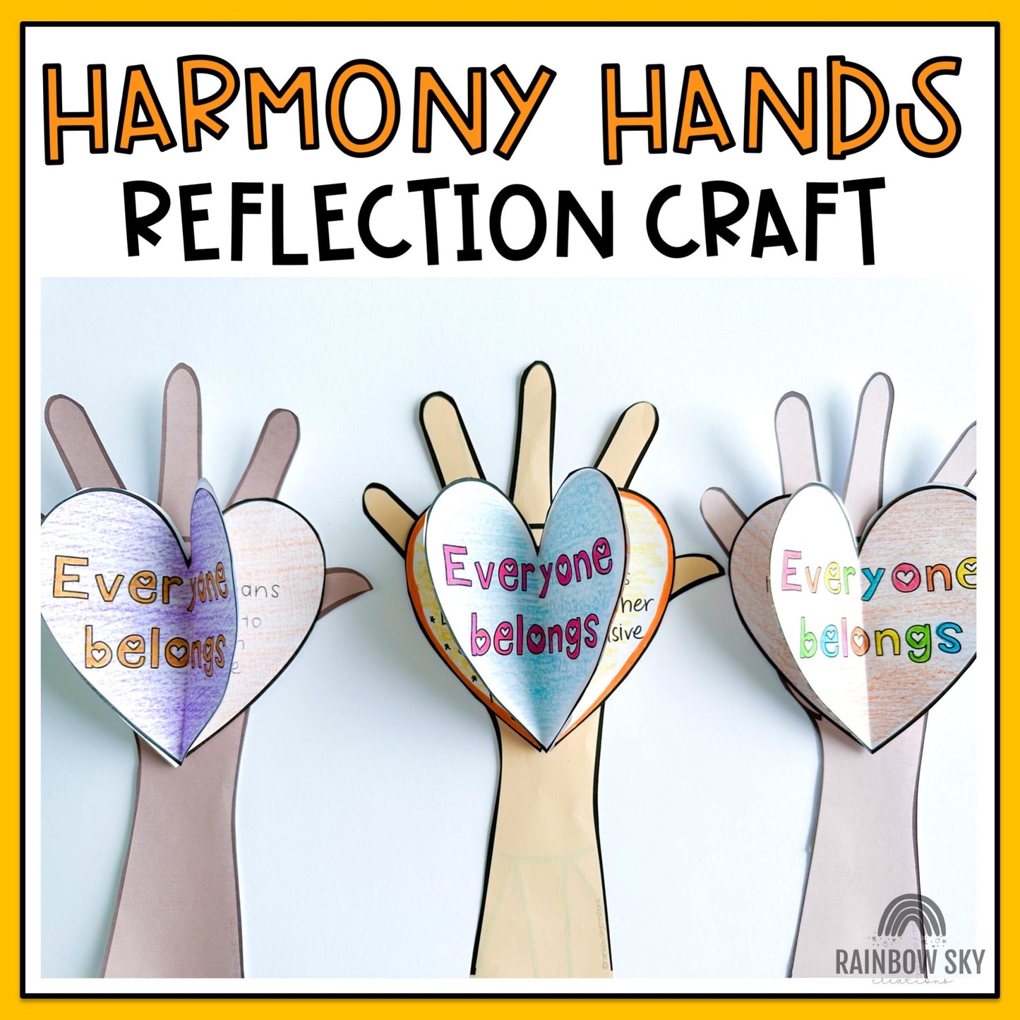 Harmony Hands Reflection Craft and Display | Harmony Week Craft