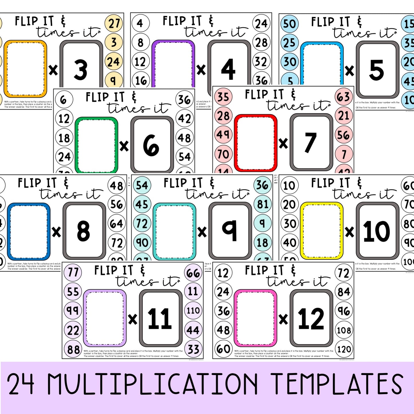 Flip It Fluency Games BUNDLE - Addition, Subtraction, Multiplication & Division