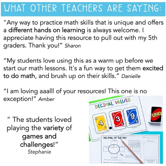 UNO Card Games BUNDLE | Math Centres | Kindergarten - Grade 6 [VERSION 2]