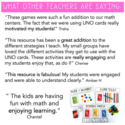 UNO Card Games - Kindergarten (VERSION 1)