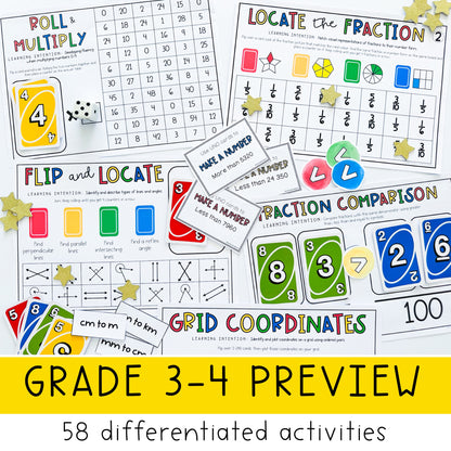 UNO Math Games ULTIMATE MEGA BUNDLE - Kindergarten to Grade 6 (Version 1,2,3& 4)