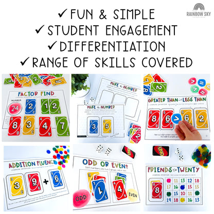 UNO Card Games ULTIMATE MEGA BUNDLE | Math Centres | Kindergarten - Grade 6 [Versions 1, 2 & 3]