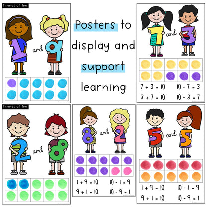 Friends To 10 BUNDLE | Addition & Subtraction | Worksheets, Centres & Activities