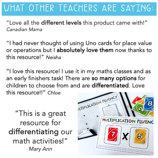 UNO Card Games BUNDLE | Math Centres | Kindergarten - Grade 6 [VERSION 1]