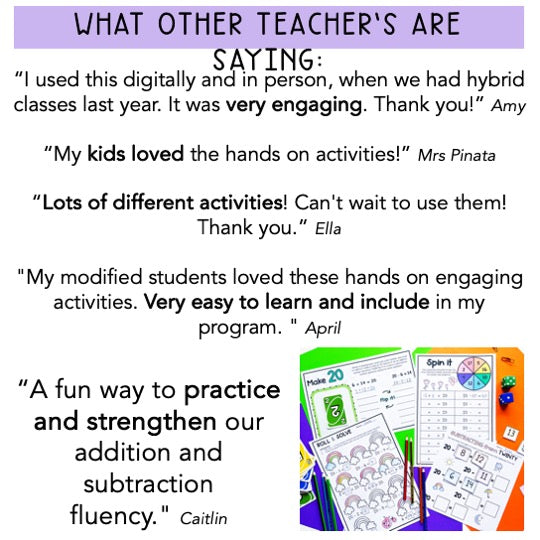 Friends To 20 BUNDLE | Addition & Subtraction | Number Bonds To 20 | Maths Centres