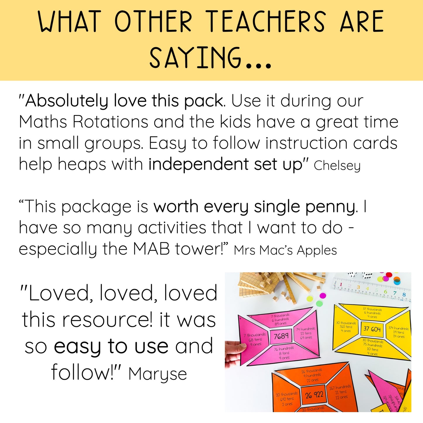 Hands-on Place Value Activities / Third and Fourth Grade Number Sense Activities