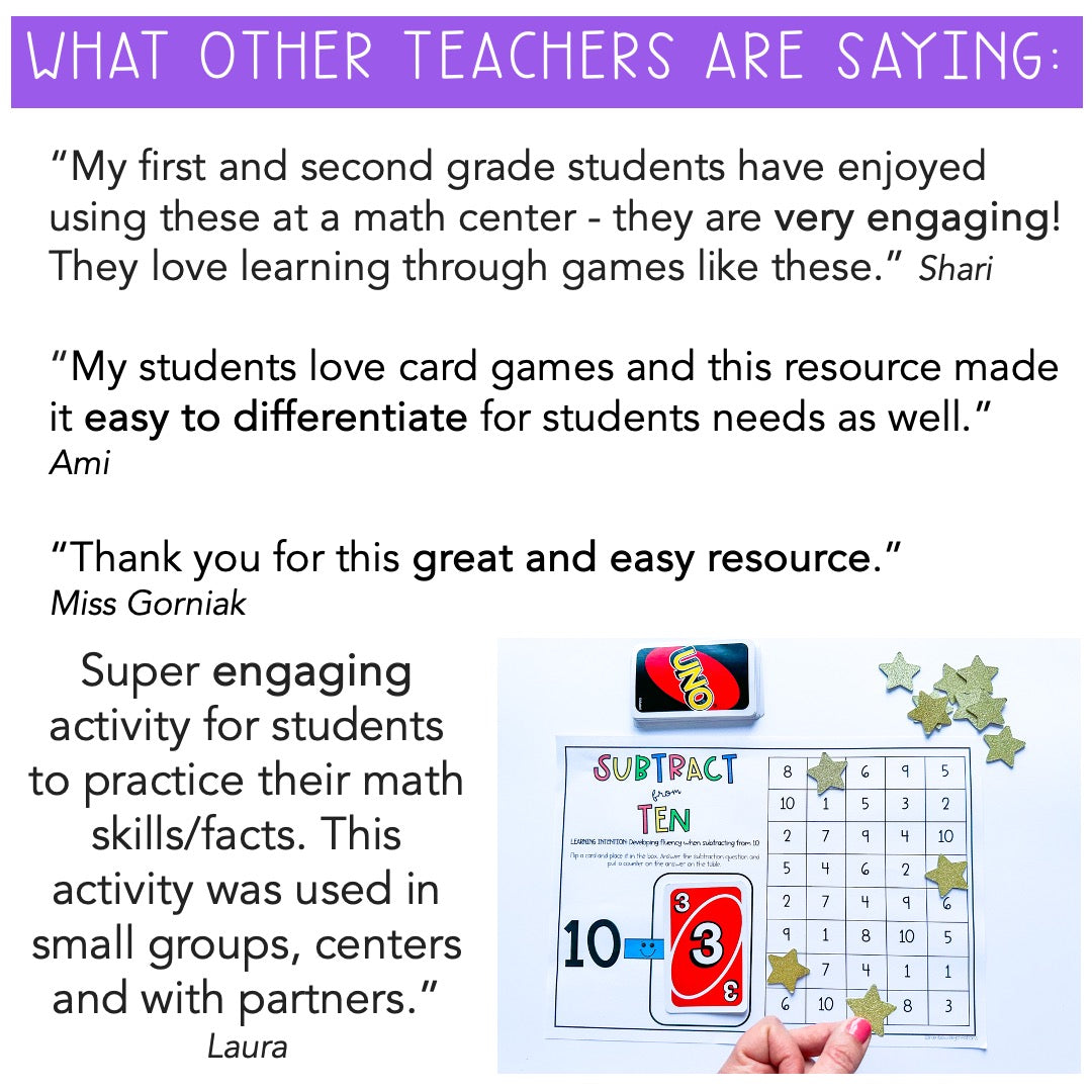 UNO Card Games BUNDLE | Math Centres | Grades 1-2 [VERSIONS 1 & 2]