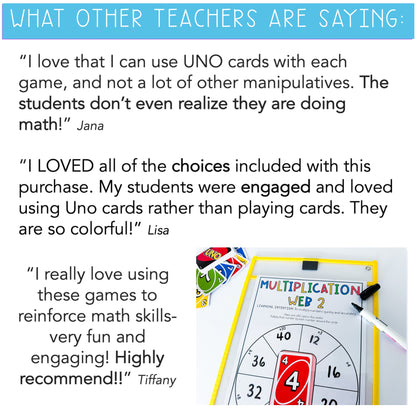 Uno Math Games Bundle - Kindergarten to Grade 6 (Version 4)