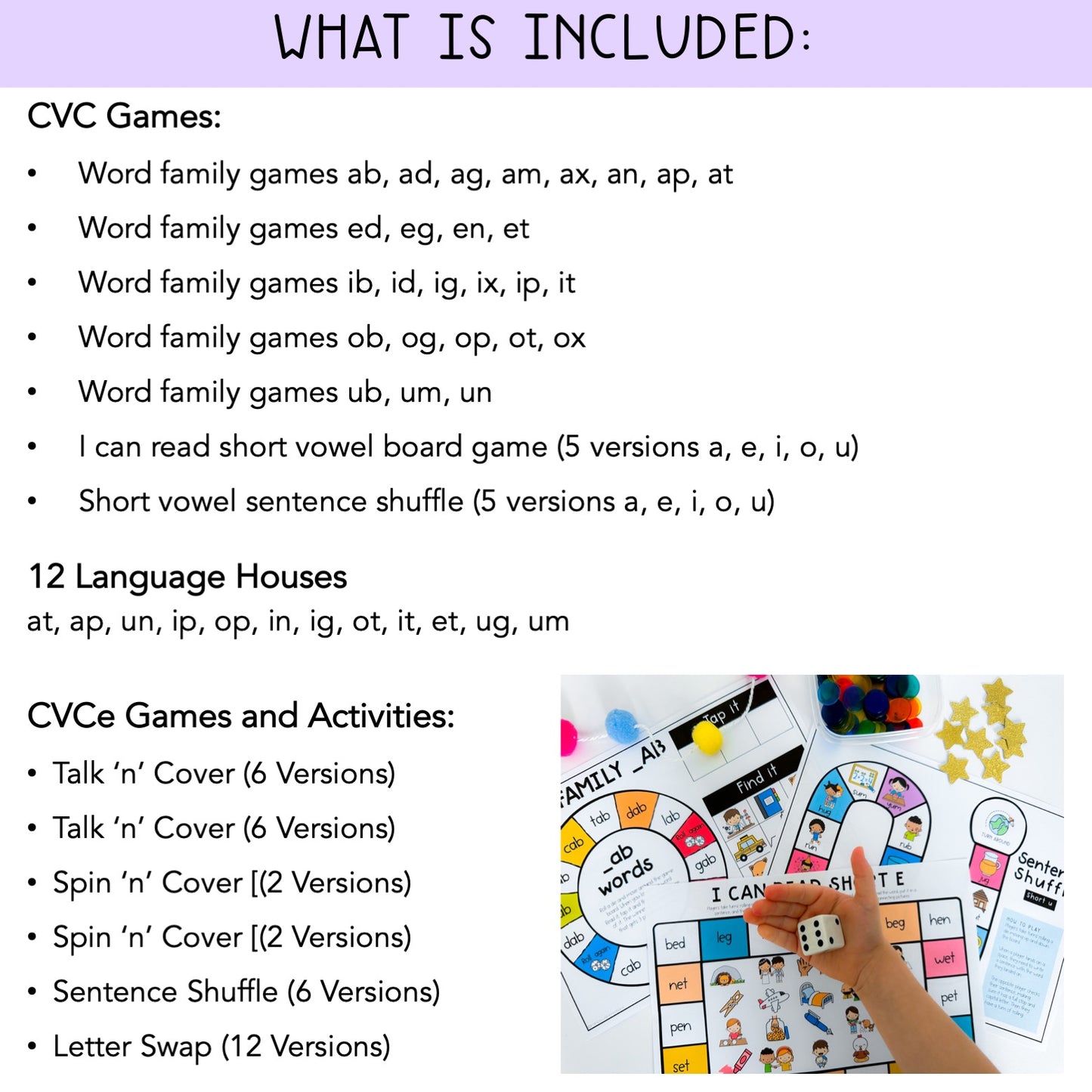 CVC & CVCe Game BUNDLE | Reading Group | Spelling Games