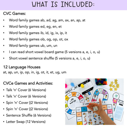 CVC & CVCe Game BUNDLE | Reading Group | Spelling Games