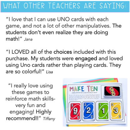 UNO Card Games BUNDLE | Kindergarten - Grade 6 [VERSION 3]