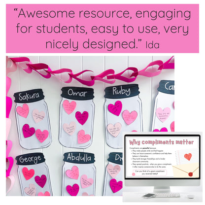 Valentine Kindness Activity / Valentine's Day Craft / Compliment Jar