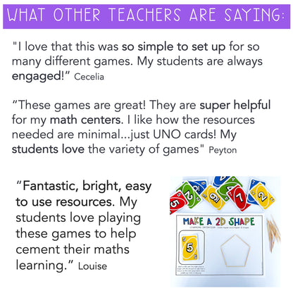 UNO Card Games BUNDLE | Grades 1-2 [VERSIONS 1, 2 & 3]