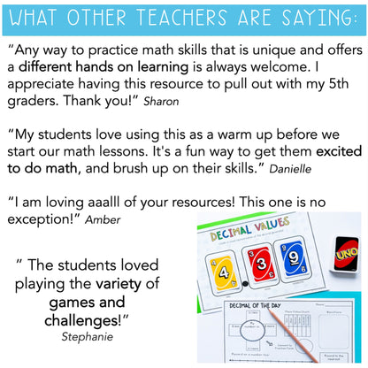UNO Card Games BUNDLE | Kindergarten - Grade 6 [VERSION 3]