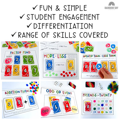 UNO Math Games ULTIMATE MEGA BUNDLE - Kindergarten to Grade 6 (Version 1,2,3& 4)
