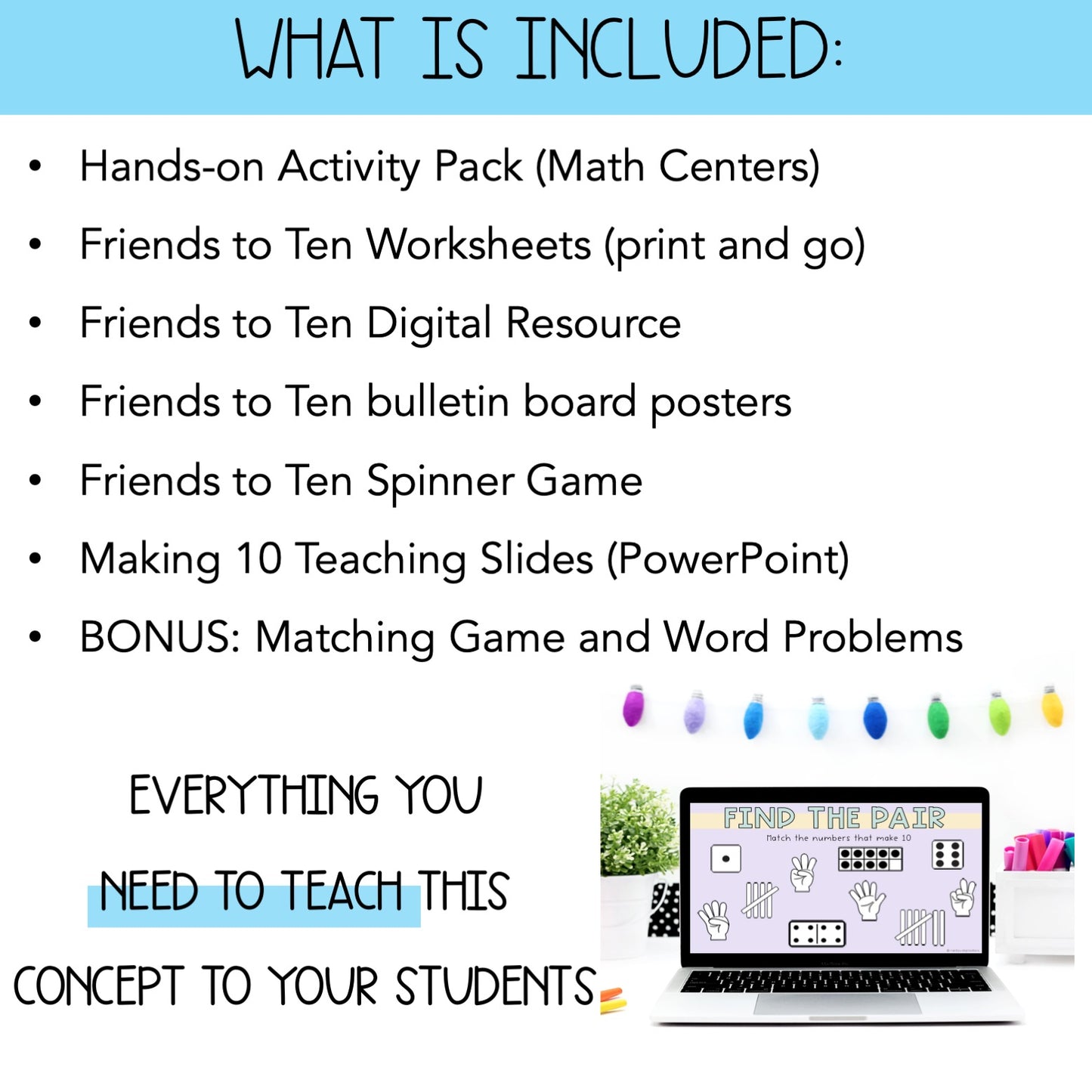 Friends To 10 BUNDLE | Addition & Subtraction | Worksheets, Centres & Activities