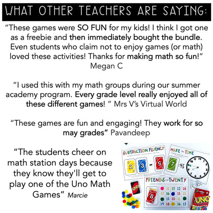 UNO Card Games ULTIMATE MEGA BUNDLE | Math Centres | Kindergarten - Grade 6 [Versions 1, 2 & 3]