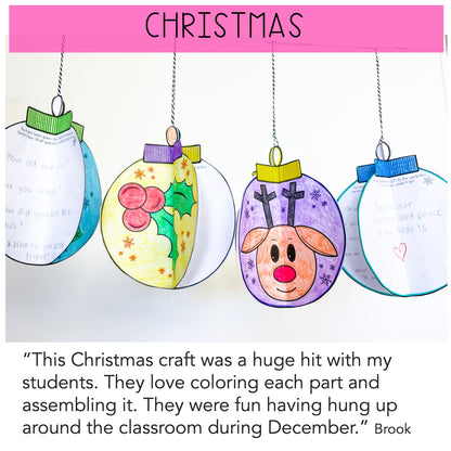 3D Seasonal Craft BUNDLE Year Long Bulletin Board Activities - Writing Activities