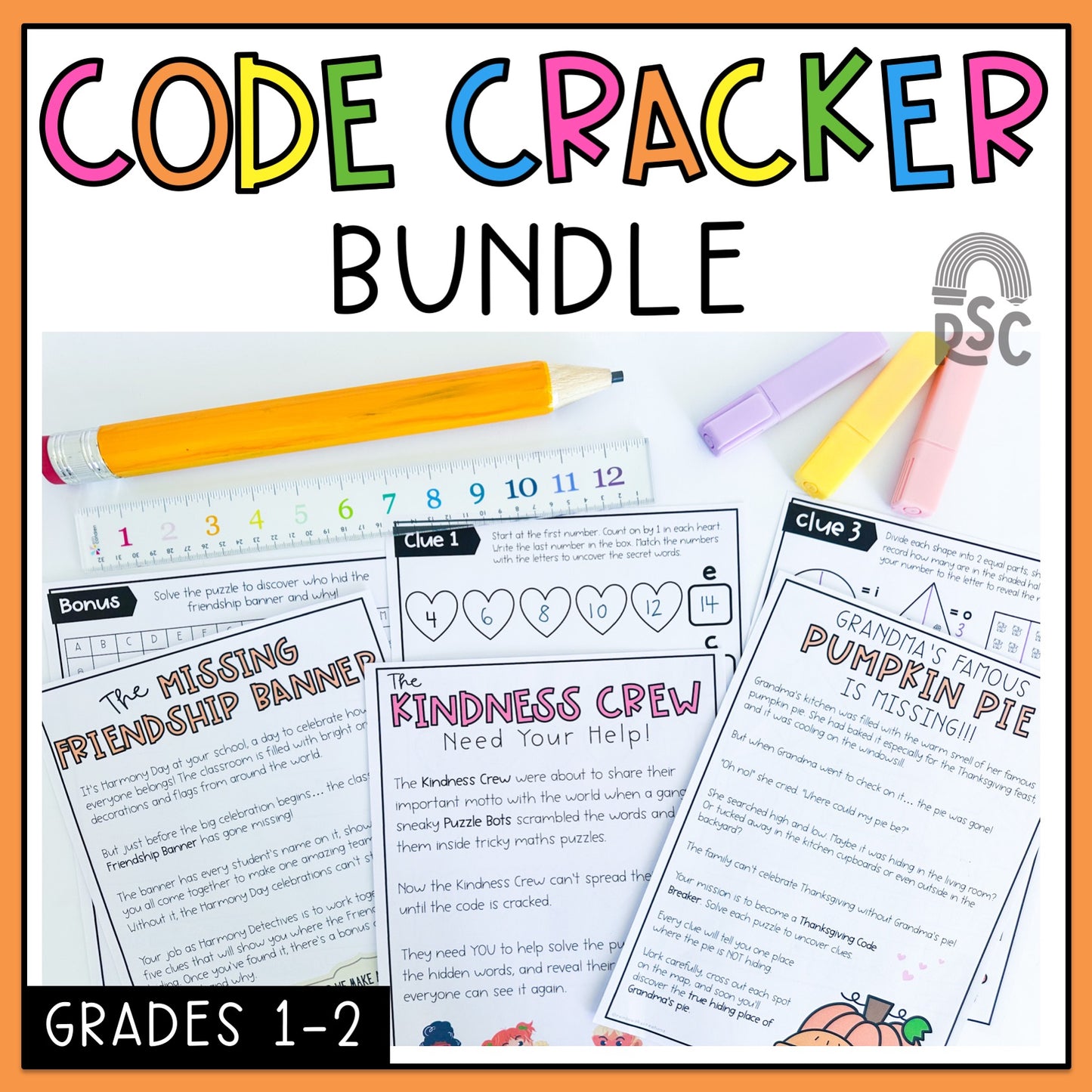 Code Cracker BUNDLE - Escape Room BUNDLE (Grades 1-2)