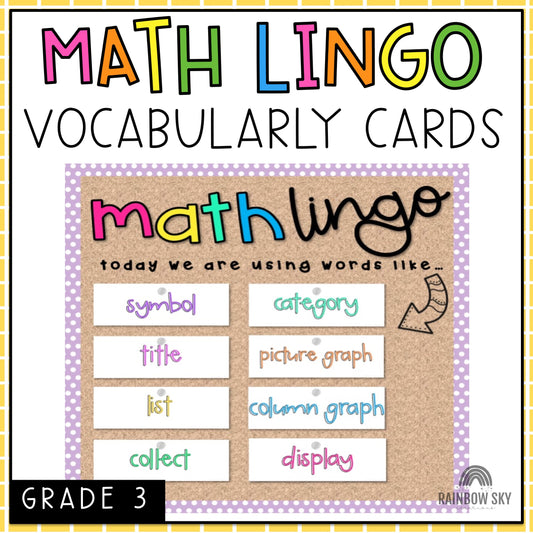 Math Vocabulary Cards | Maths Language | Australian Curriculum Aligned | Grade 3