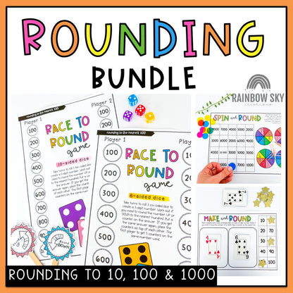 Rounding To The Nearest 10, 100 & 1000 | Rounding Math Centres BUNDLE