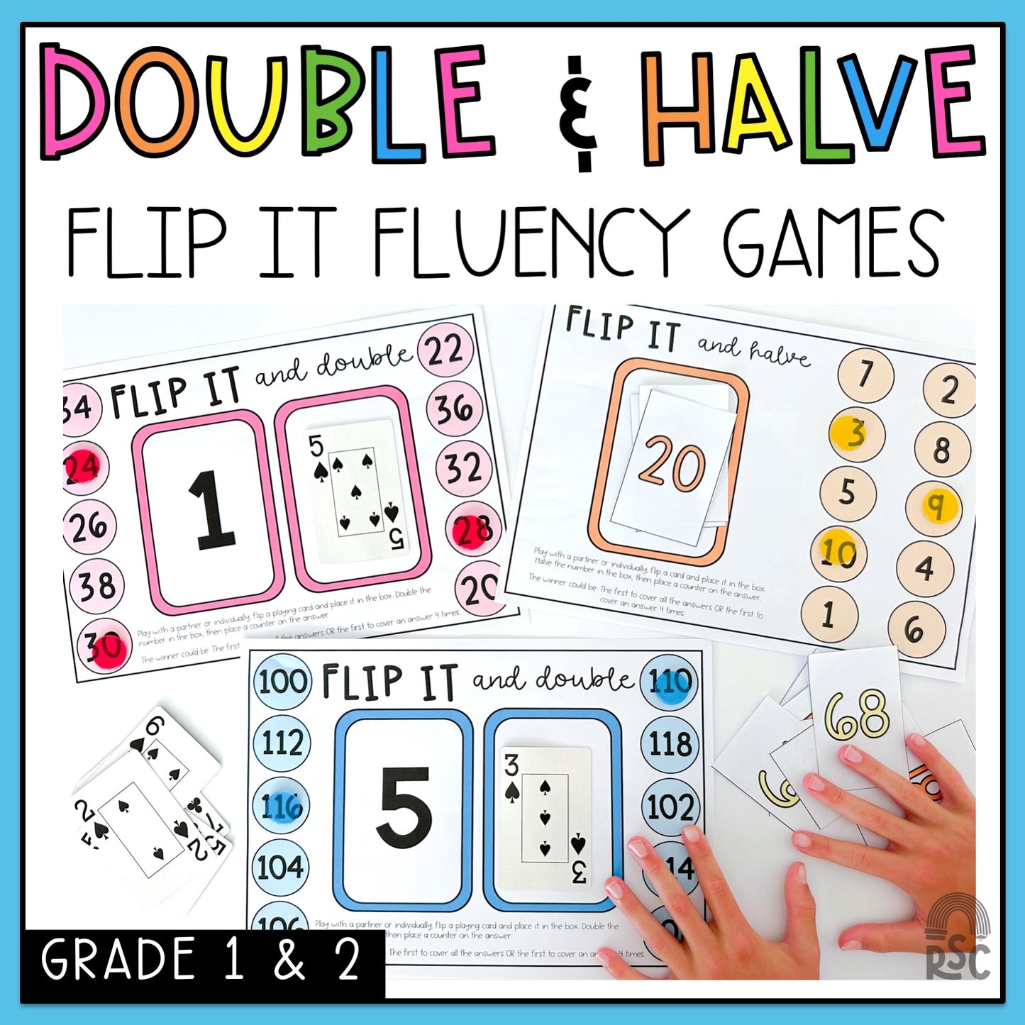 Doubles and Halves Flip it Games