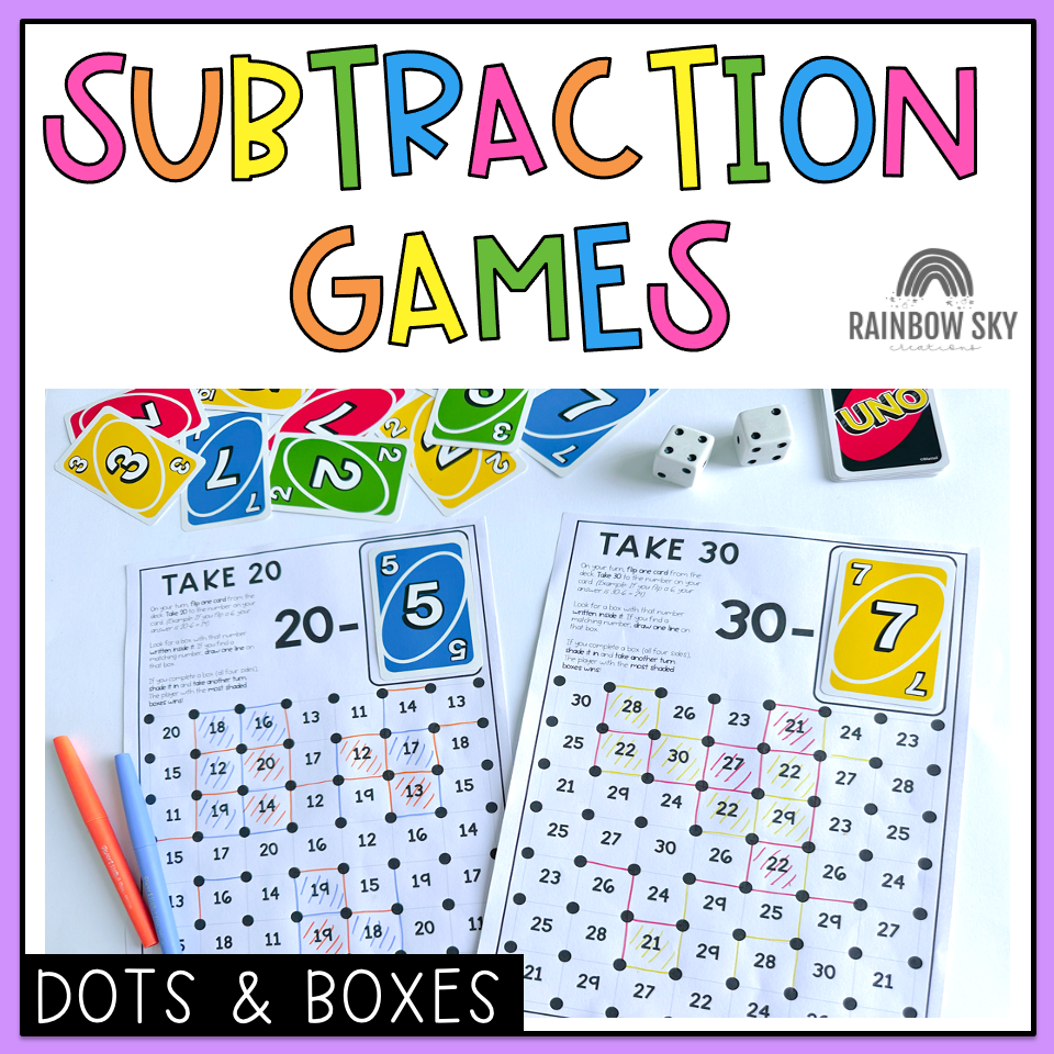 Subtraction Games | Number Fluency Games: Dots and Boxes