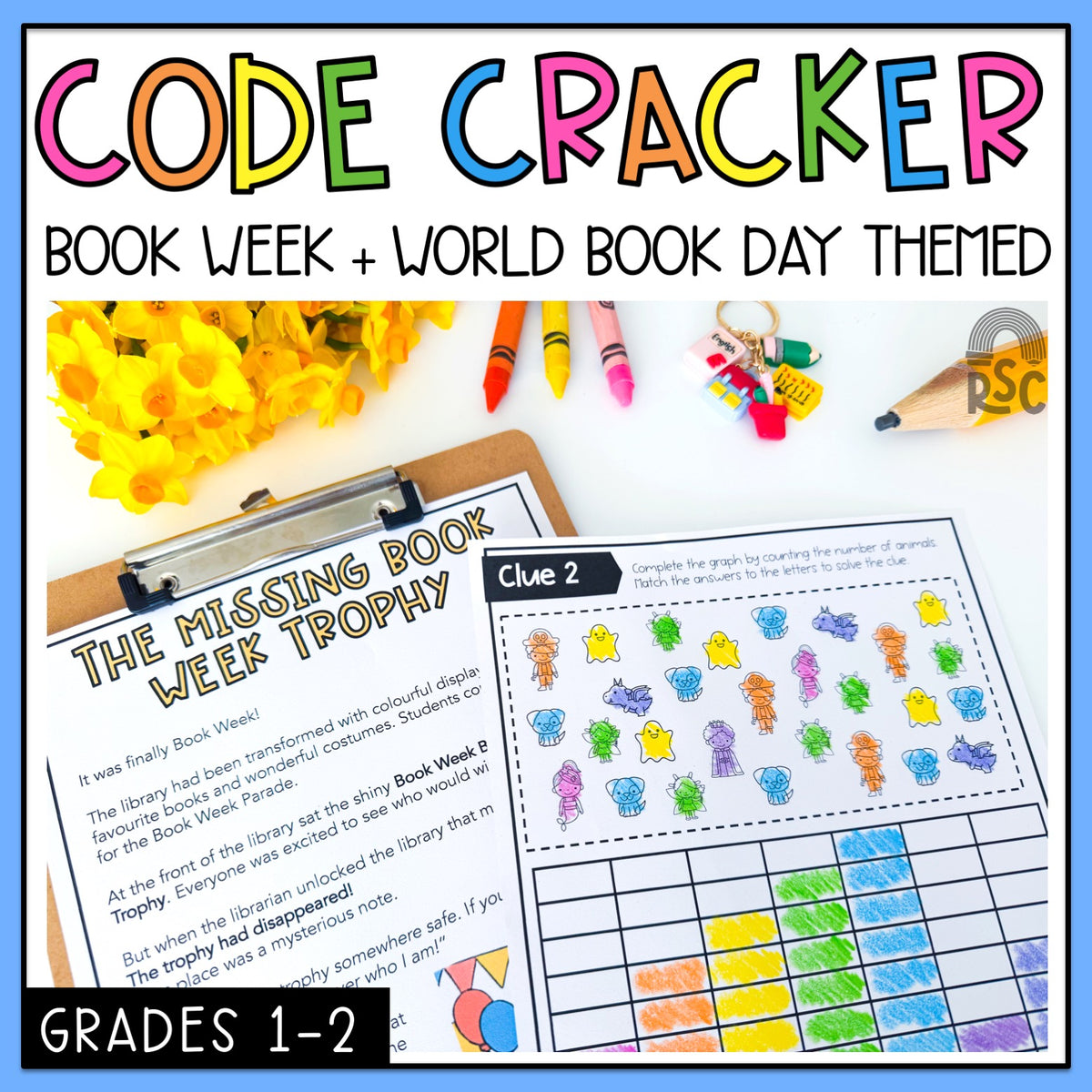 Book Week Math Code Cracker - Grade 1 & 2 Reading Escape Room