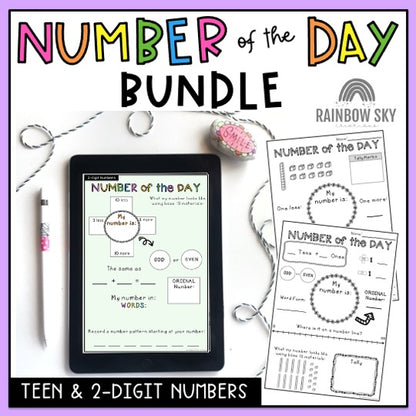 Number Of The Day BUNDLE | Teen & 2-Digit Numbers