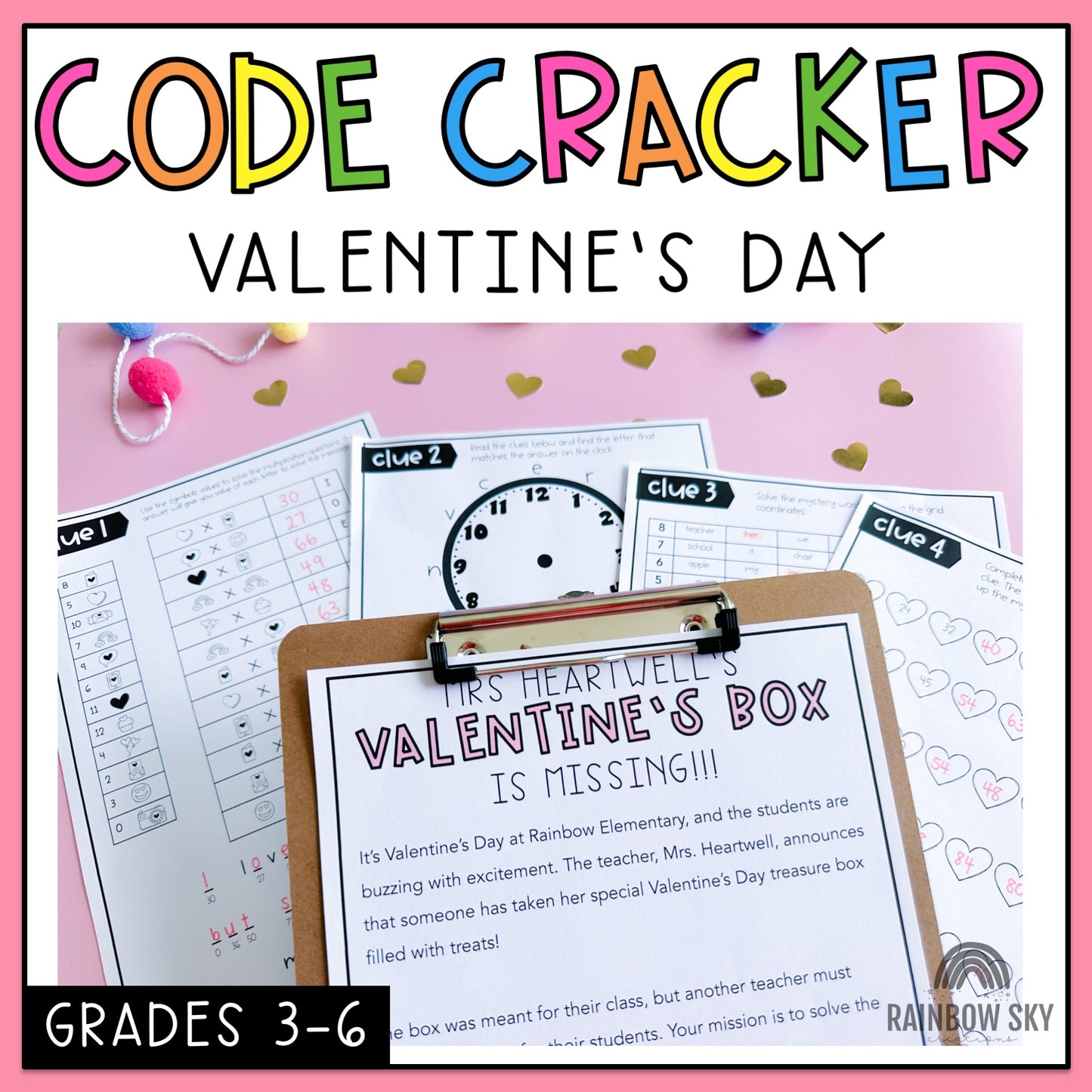 Code Breaker Activity | February Code Cracker | Valentine’s Day Theme