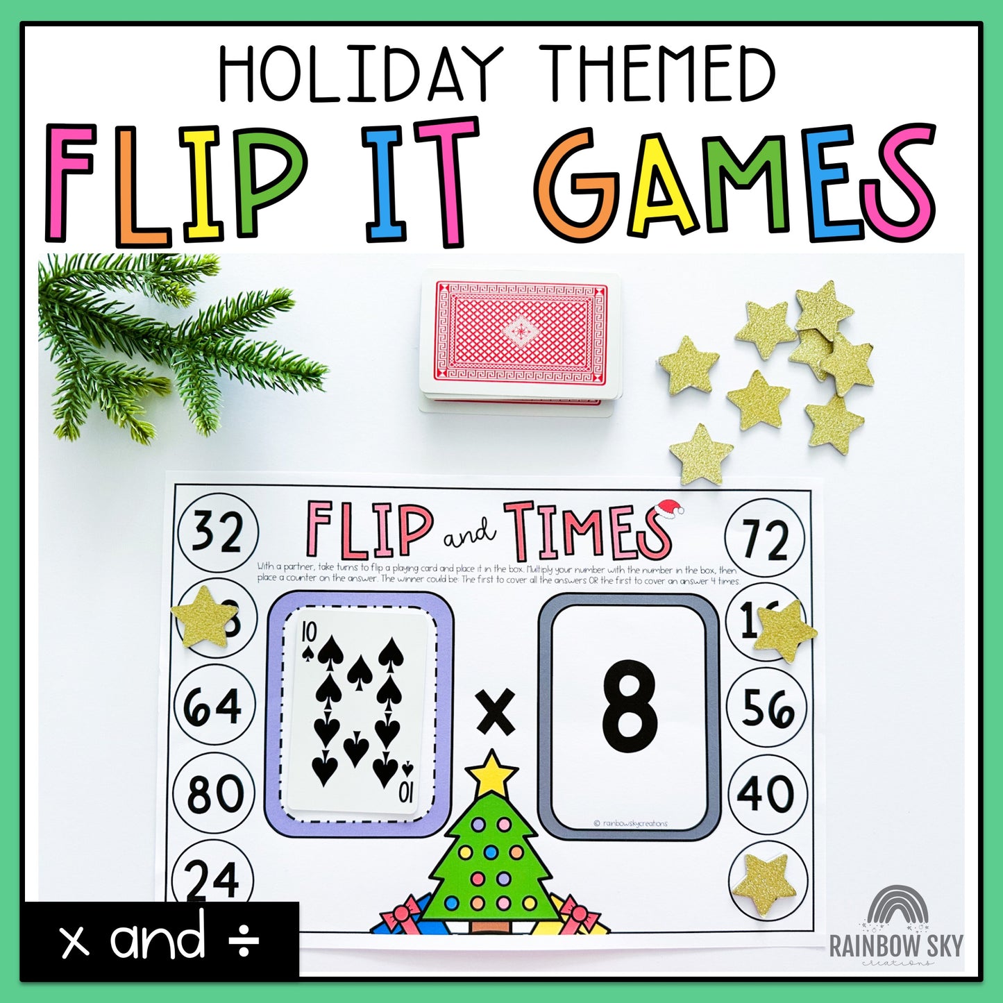 Holiday Flip it Games - Multiplication and Division Games