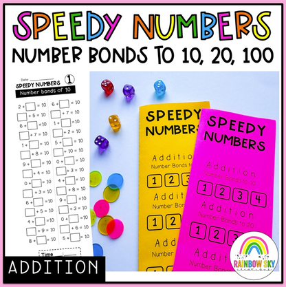 Speedy Numbers Booklet | Addition | Number Bonds To 10, 20, 100