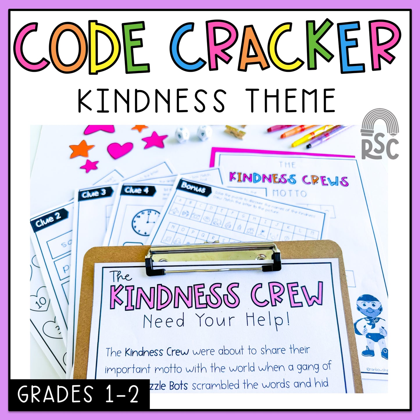 Kindness Day Code Cracker | Grade 1 & 2 Kindness Escape Room