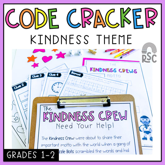 Kindness Day Code Cracker | Grade 1 & 2 Kindness Escape Room