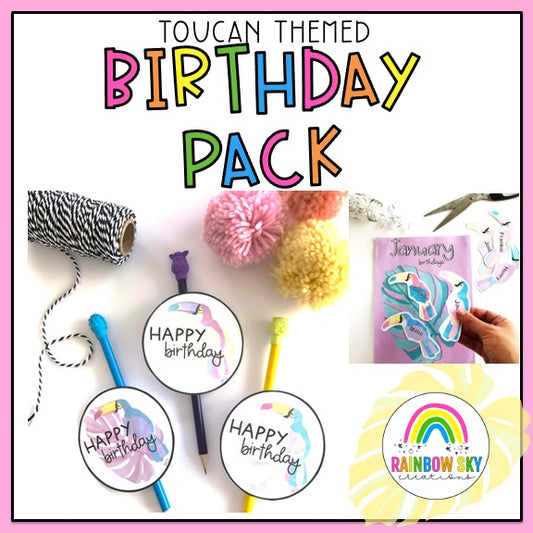 Birthday Chart & Gift Tags [Toucan Theme]