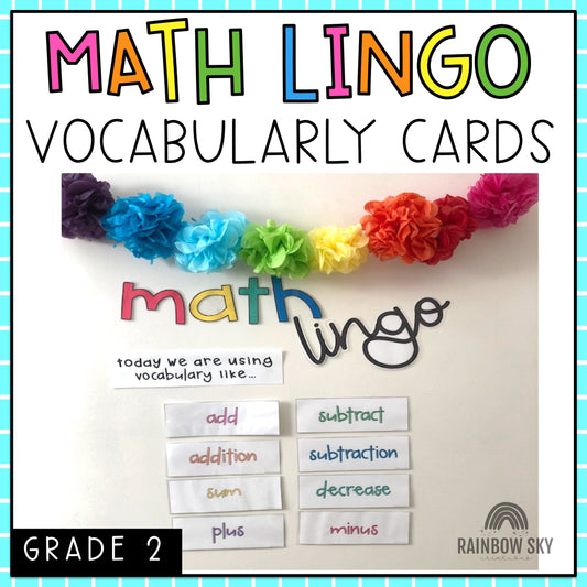 Math Vocabulary Cards | Maths Language | Australian Curriculum Aligned | Grade 2