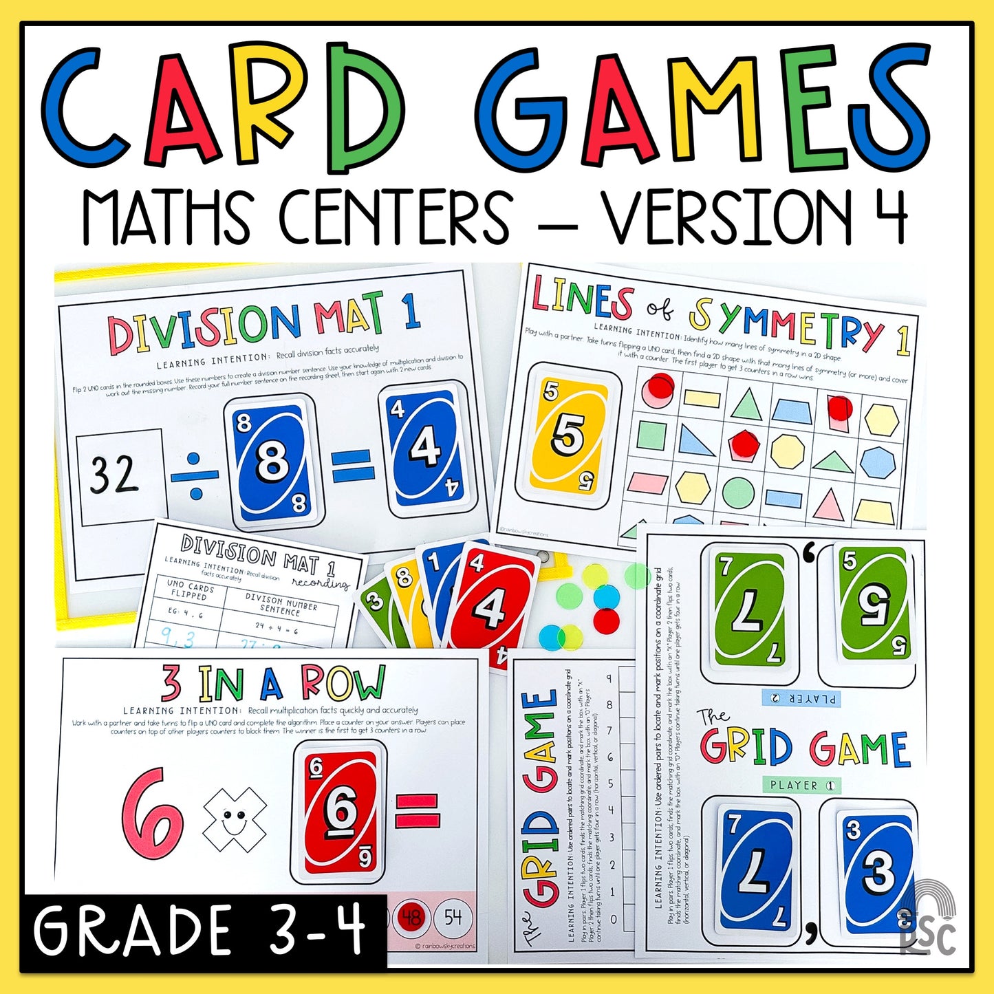 UNO Math Games - Grades 3-4 (Version 4)