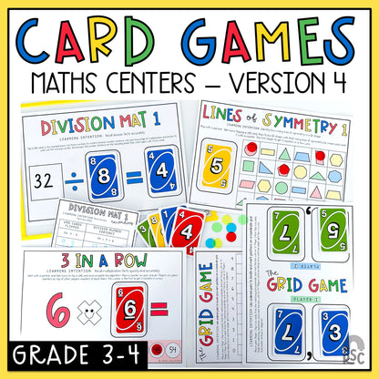 UNO Math Games - Grades 3-4 (Version 4)