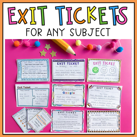 Exit Tickets | Exit slips for any lesson or subject