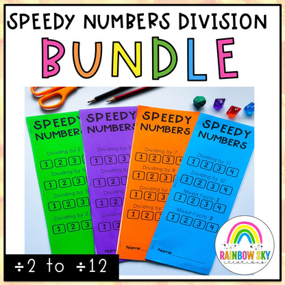 Speedy Numbers Booklets BUNDLE | Division | Mental Maths | Dividing By 2 - 12