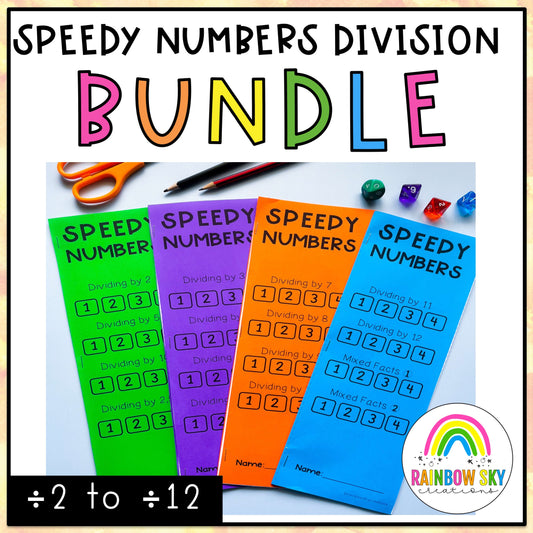 Speedy Numbers Booklets BUNDLE | Division | Mental Maths | Dividing By 2 - 12