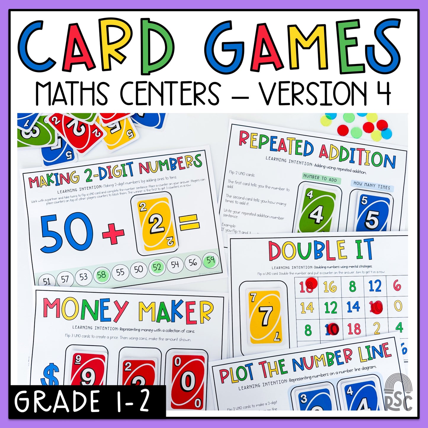 UNO Math Games - Grades 1-2 (Version 4)