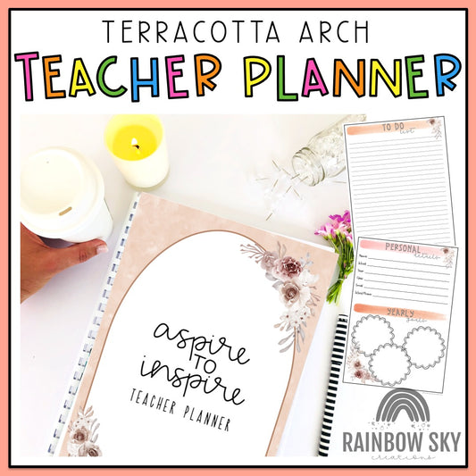 Editable Australian Teacher Planner | Annual Teacher Diary [Terracotta Arch Theme]