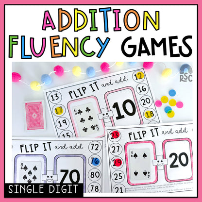 Addition Flip It Games - Single Digit Addition Flip It