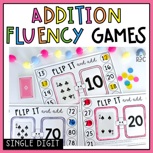 Addition Flip It Games - Single Digit Addition Flip It