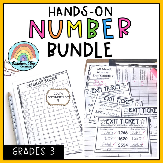 Hands-On Math BUNDLE | Place Value & Number Sense | Grade 3