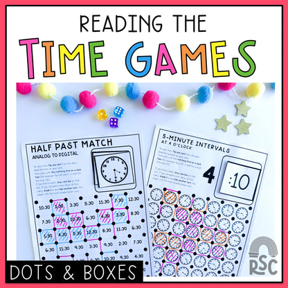 Telling the Time Game | Dots and Boxes Math Center