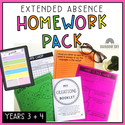 Holiday Homework | Learning At Home Pack | Years 3-4 [Digital & Printable]