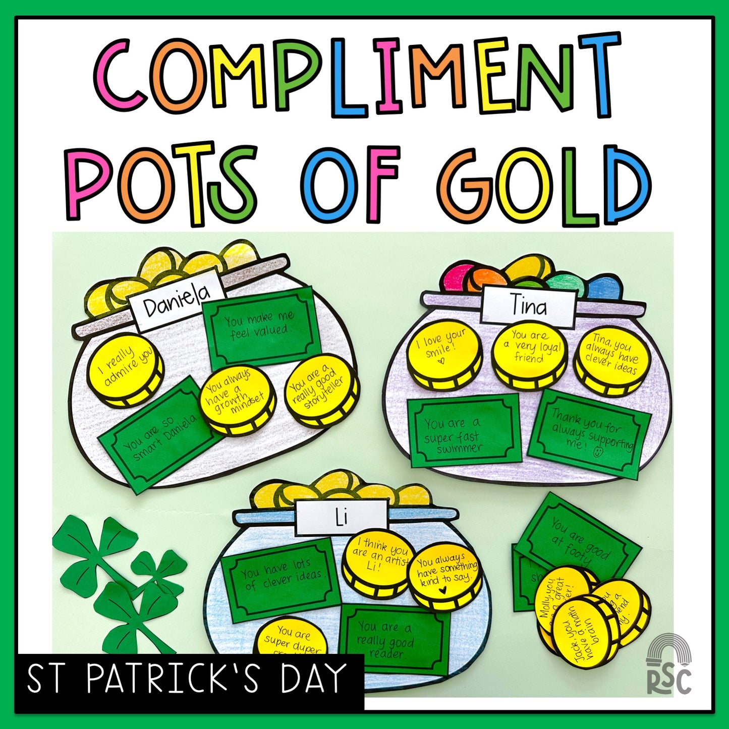 St Patrick's Day Kindness Lesson - Pot of Compliment Craft