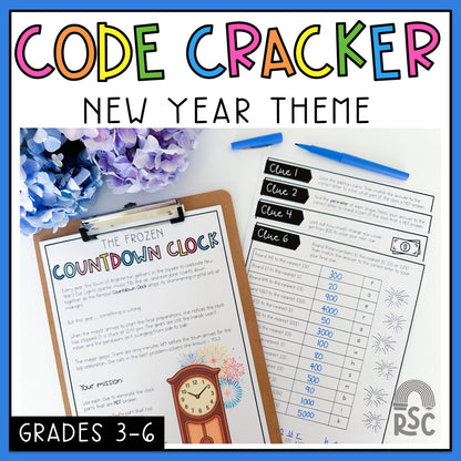 New Years Maths Code Cracker - Escape Room (Grade 3-6)